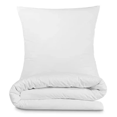 Immagine di Alreya Copripiumino Matrimoniale Renforcé 100% cotone 200 x 220 cm Bianco Completo letto con 2 federe 80 cerniera