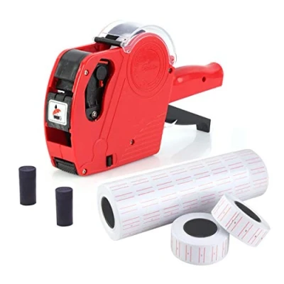 Immagine di JZK 8 Cifre prezzatrice etichettatrice manuale con 10 rotoli etichette (5000 pz) 2 rulli inchiostro