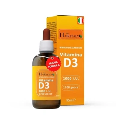 Immagine di vitamina D3 liquida in gocce Naturale 1750 gocce. Oltre d 2000 4000 ui I.U. per porzione 50 ml. Integratore di ed E adulti.Made Italy