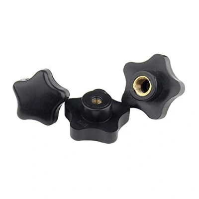 Immagine di ANSIEDIO 5Pcs M4 x 32mm Manopola Stella, Pomello a Dado Stella con Filettatura Femmina, per Macchine Utensili