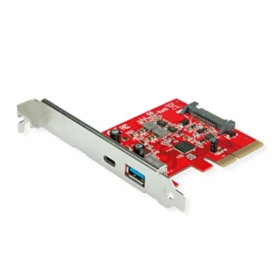Immagine di Roline 1+1 Porta Scheda PCI Express USB 3.2 Gen 2 (USB 3.1), C® PCIe x4