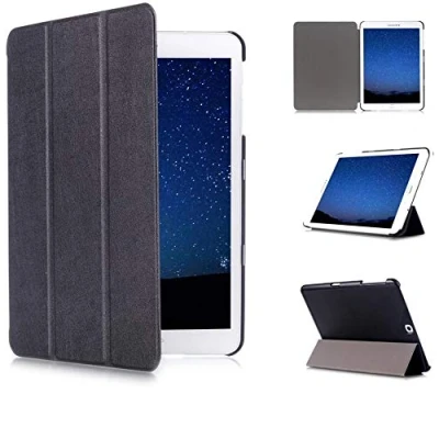 Immagine di Skytar Cover per tablet Galaxy Tab S2, 9.7&quot;, SM T810/T813/T815/T819, in pelle sintetica PU (poliuretano), a libro, con funzione di supporto nero Samsung S2 9.7