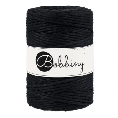 Immagine di Bobbiny Corda in macramè a filo singolo, misura XXL, 5 mm, 100 m, colore: Nero
