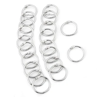 Immagine di 20 Pezzi Metallo Libro Anelli, Anelli Metallici di Rilegatura 30 mm Foglia Portachiavi in Nichel Placcato, Raccoglitore ad per Scrapbooking, Album