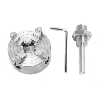 Immagine di Mandrino a ganasce, Mini Set di mandrini 4 griffe autocentranti per tornio in lega zinco trapano elettrico mano Biella utensile