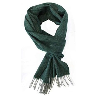 Immagine di Rotfuchs sciarpa lana cashmere donna invernale uomo a scacchi verde 180 x 30 cm Made in Germany