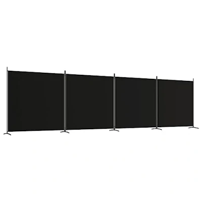 Immagine di vidaXL Divisorio a 4 Pannelli Nero 698x180 cm in Tessuto