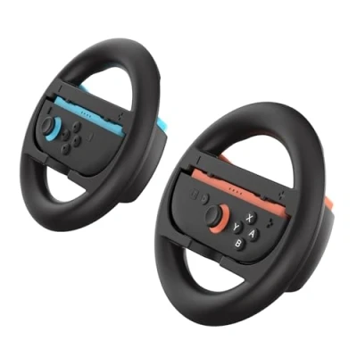Immagine di BYDIFFER Volanti per Nintendo Switch 2 Joy Cons, da corsa Controller Con Accessori (2025), pacchetti, Nero