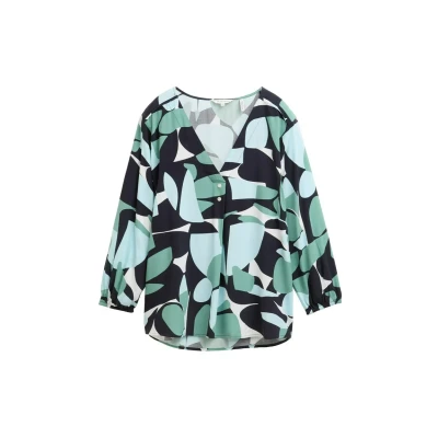 Immagine di TOM Tailor MIT Muster Camicetta, Donna, Taglia: 40, Green dots and shapes design