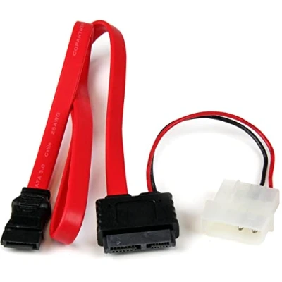 Immagine di StarTech.com SLSATAF36 Cavo Adattatore Slimline SATA a E, Alimentazione LP4, 90 cm, Rosso