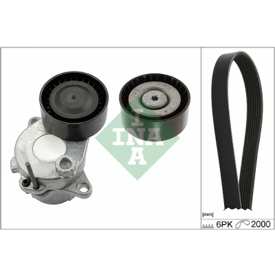 Immagine di INA 529 0343 10 Kit cinghie Poly V Controllare corsa libera generatore ed ev. sostituire MERCEDES BENZ: Classe E T modell, Sedan