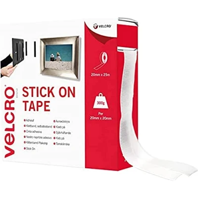 Immagine di VELCRO® VEL EC60354 Nastro a strappo da incollare lato morbido e rigido (L x L) 25000 mm 20 Bianco 25 m