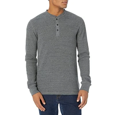 Immagine di Amazon Essentials Serafino a Nido D’Ape Maniche Lunghe Regular Fit Uomo, Carbone, XL