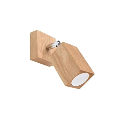 Immagine di SOLLUX lighting Lampada da Soffitto Legno Rovere Colore Design per Camera Letto Soggiorno Stile Scandinavo GU10 A++ E 8/19/17 cm 1x Sorgente Luminosa Keke