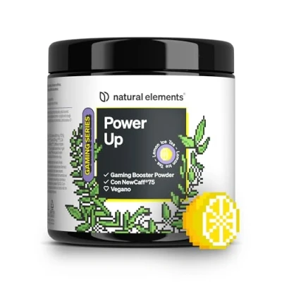 Immagine di Power Up Lemon Ice Tea booster con caffeina, NewCaff75, vitamine B, vitamina C, L tirosina, estratto di Ginkgo e tè verde 40 drink vegano, alto dosaggio, stevia prodotto testato in labor