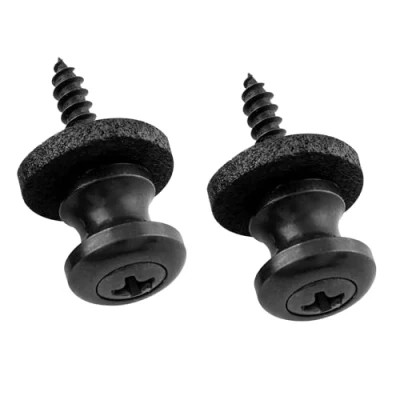 Immagine di Musiclily Pro Metallo Attacchi Tracolla Strap Buttons per Ukulele Piccole Dimensioni Chitarra/Basso, Nero (Set di 2)