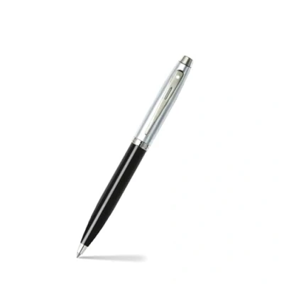 Immagine di Sheaffer 100 Penna a sfera con cappuccio in cromo spazzolato, fusto nero e inserti nichel