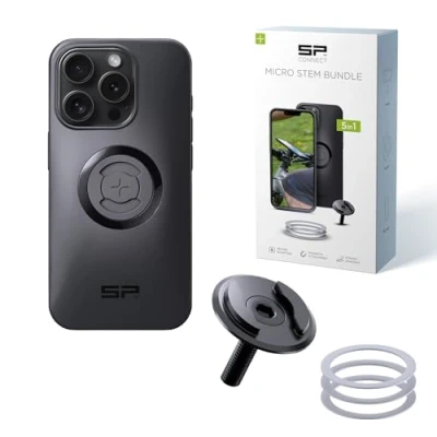 Immagine di SP CONNECT Micro STEM Bundle SPC+ Compatibile con iPhone 15 PRO Porta Cellulare MTB Bici Accessori Telefono Manubrio