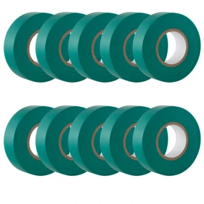Immagine di GTSE Nastro isolante verde 19 mm x 20 m Robusto ed autoadesivo Per proteggere, unire e riparare cavi 10 rotoli