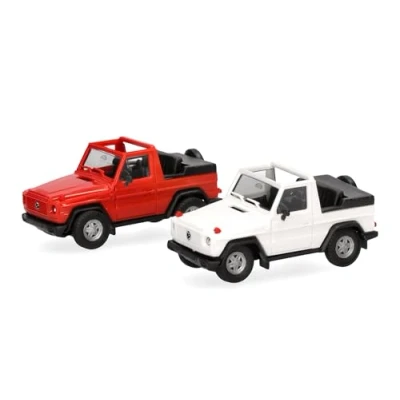 Immagine di Herpa 012744 H0 Auto modello Puch Classe G (W460) Cabriolet, bianco e rosso