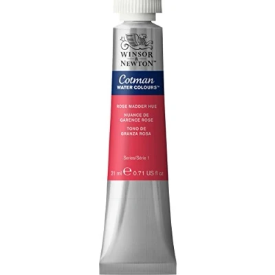 Immagine di Winsor &amp; Newton Cotman 0308580 colore ad acquerello con eccellente trasparenza, potenza cromatica e caratteristiche di lavorazione, tubo acqua da 21 ml, Krapprosa