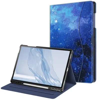 Immagine di FINTIE Custodia per Samsung Galaxy Tab S10+ Plus/S9 FE+ Plus/S9+ Plus 12.4 Pollici con S Pen Holder, [Multi angli] Slim Fit Stand Cover Case Tasca Auto Sveglia/Sonno, Starry Sky