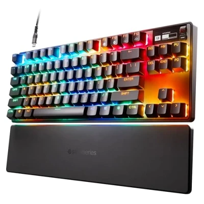 Immagine di SteelSeries Apex Pro TKL HyperMagnetic Tastiera da gaming La più veloce del mondo Attuazione regolabile Schermo OLED RGB Copritasti in PBT USB C Ed. 2023 Layout Tedesco (QWERTZ)