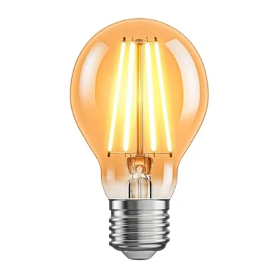 Immagine di ledscom.de Lampadina LED E27, A60, bianco extra caldo (2400 K), 7 W, 778lm, dimmer a 3 livelli, color oro