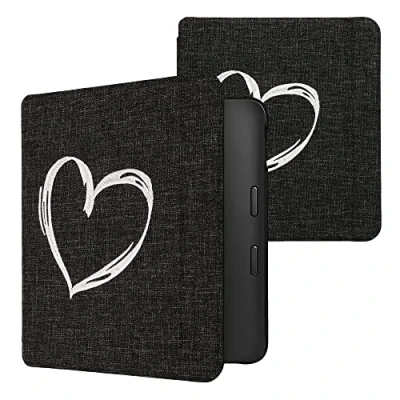 Immagine di kwmobile Custodia Compatibile con Kobo Libra 2 Cover a Libro per eReader Protezione in Feltro Flip Case Cuore