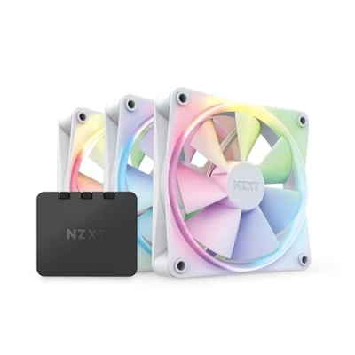 Immagine di NZXT Ventole RGB F120 RF R12TF W1 Personalizzazione avanzata dell&#039;illuminazione Raffreddamento silenzioso Triplo (ventola e controller INCLUSI) Ventola da 120 mm Bianco