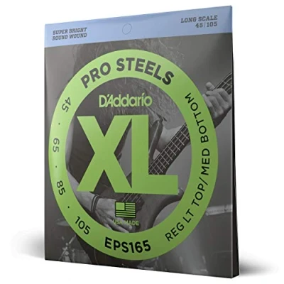 Immagine di Corde D’Addario EPS165 ProSteels per basso, Custom Light, 45 105, Long Scale