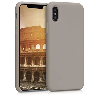 Immagine di kwmobile Cover per Apple iPhone XS Custodia Back Case Smartphone in Silicone TPU Protezione Gommata marrone grigio
