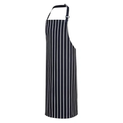 Immagine di Portwest S839NWR Grembiule Butchers con Sottili Righe Bianche, Blu Navy/Bianco, 72 x 95 cm