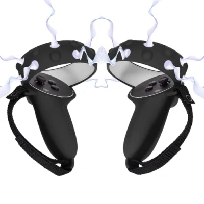 Immagine di Digicharge Housse de Protection pour Manettes Tactiles in Silicone per Oculus Quest 2 Touch Controller Copre la Copertura Dell&#039;anello Protettivo Oculus/Meta VR, con Cinturino Regolabile