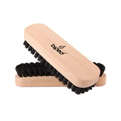Immagine di biped Set di 2 pezzi Spazzola per scarpe in legno faggio con setole naturali la pulizia o lucidatura z2345 (2 x scuro)