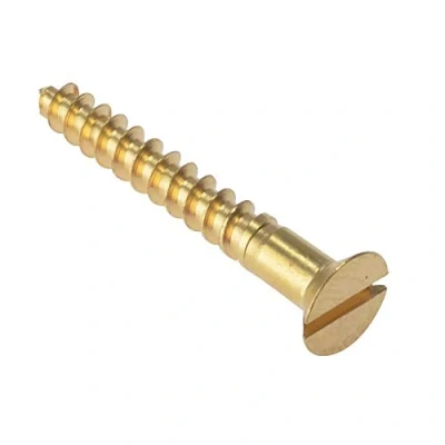Immagine di Bargainscrews Viti per legno con testa svasata e solcata in ottone massiccio, confezione da 200 1 1/2&quot; x 8