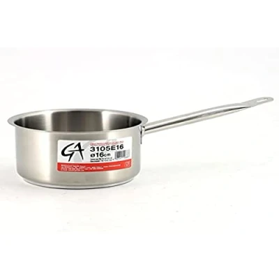 Immagine di Pentole Agnelli COIX3105E16 Linea Acciaio Casseruola Alta con Manico, Argento, 16 cm