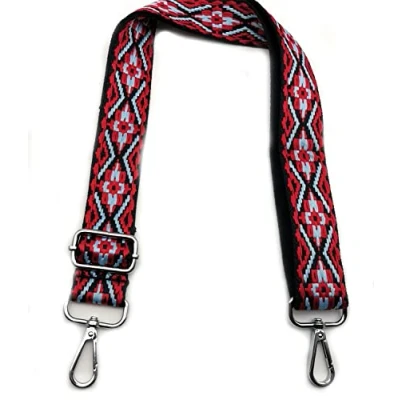 Immagine di Tracolla per Borsa Donna Rosso, Regolabile, Cinghia di Ricambio Colorata Larga 3.8cm con Argento Moschettoni Accessori Borsette Ragazza DIY, #12