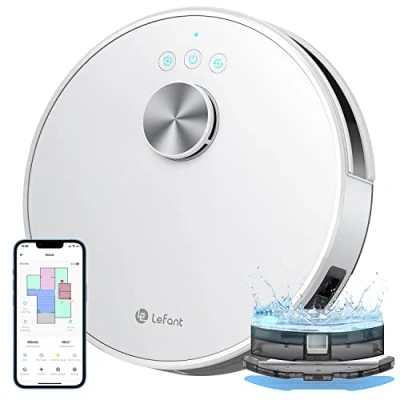 Immagine di Lefant M1 robot Aspirapolvere e Lavapavimenti 4000Pa 2 in 1, Navigazione LiDAR, Mappatura multistadio, Zone virtuali, collegato da APP/WiFi, per tappeti duri, peli di animali
