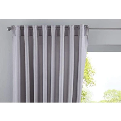 Immagine di Gardinenbox Cationic Jena, Tenda Oscurante Effetto Lino, con fermatenda, Poliestere, Argento, HxB 225x140 cm