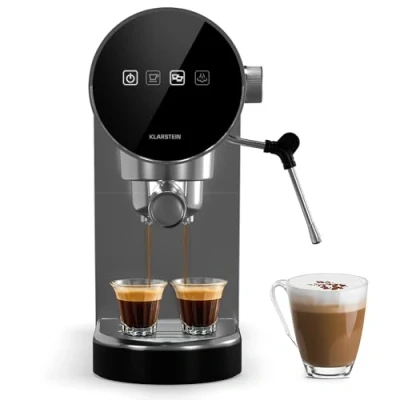 Immagine di KLARSTEIN Macchinetta Caffe Espresso 0.9L, Macchina da Caffè, Caffè e Cappuccino, Barista 20 Bar In Acciao Inossidabile per Latte Macchiato, 1360W con Montalatte