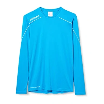 Immagine di uhlsport Stream 22 Maglia a Maniche Lunghe da Uomo, Maglietta, 100347815, Cyan/Weiß, M