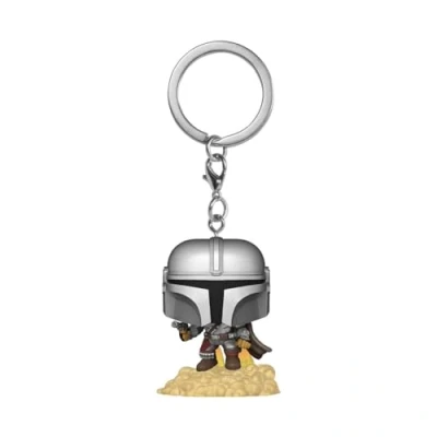 Immagine di Funko POP! Keychain: Star Wars: The Mandalorian Mango Mando With Blaster Mini Figura in Vinile da Collezione Novità Portachiavi Riempitivi per Calze Idea Regalo Merchandising Ufficiale