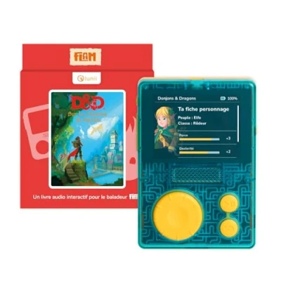 Immagine di Lunii FLAM Set di Libri, Bambini dai 7 ai 11 Anni, con 2 audiolibri interattivi Inclusi e Scatola per storie Prodotta in Francia, Colore Dungeon Drago, 3760361141886