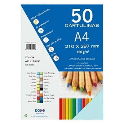 Immagine di Dohe Set Di 50 Cartoncini, Formato A4 Azul Sado