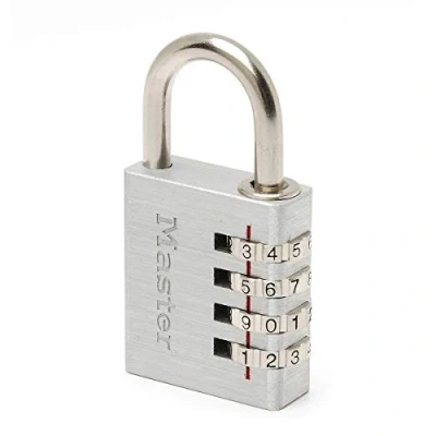 Immagine di Master Lock 7640EURD Lucchetto con Combinazione in alluminio, Grigio, 4 x 7.8 1.5 cm