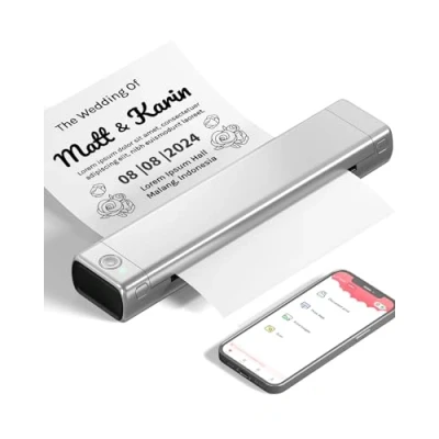 Immagine di Phomemo M08F Stampante Portatile A4 Senza Fili Per i Viaggi, Mobile Bluetooth Termica Inkless Supporta Carta Compatibile con Phone &amp; PC l&#039;ufficio Scolastico Aziendale