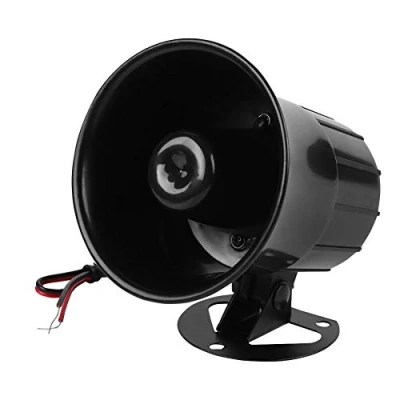 Immagine di Tosuny Sirena di Allarme, 110dB DC 12V Allarme a Corno Forte antifurto per Sicurezza Esterna (Nero)
