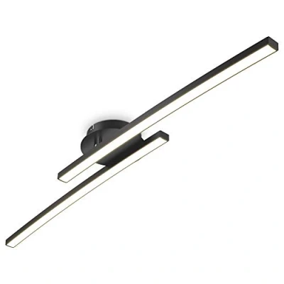Immagine di B.K.Licht Plafoniera LED, luce calda 3000K, LED integrati 1100Lm, 12W, 1 braccio ruotabile, lunga 57.5cm, Lampada da soffitto per entrata, lampadario nero IP20