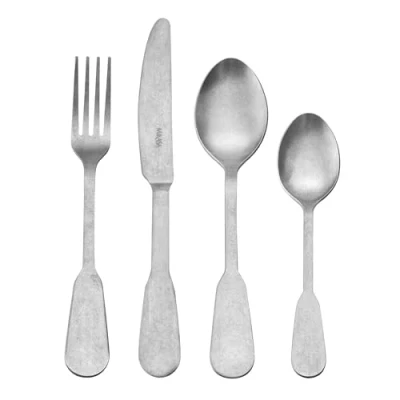 Immagine di Mikasa Soho Antique set di posate 18pz in acciaio inox, per 4 persone Include coltelli, forchette, cucchiai da dessert e cucchiaini Lavabile lavastoviglie